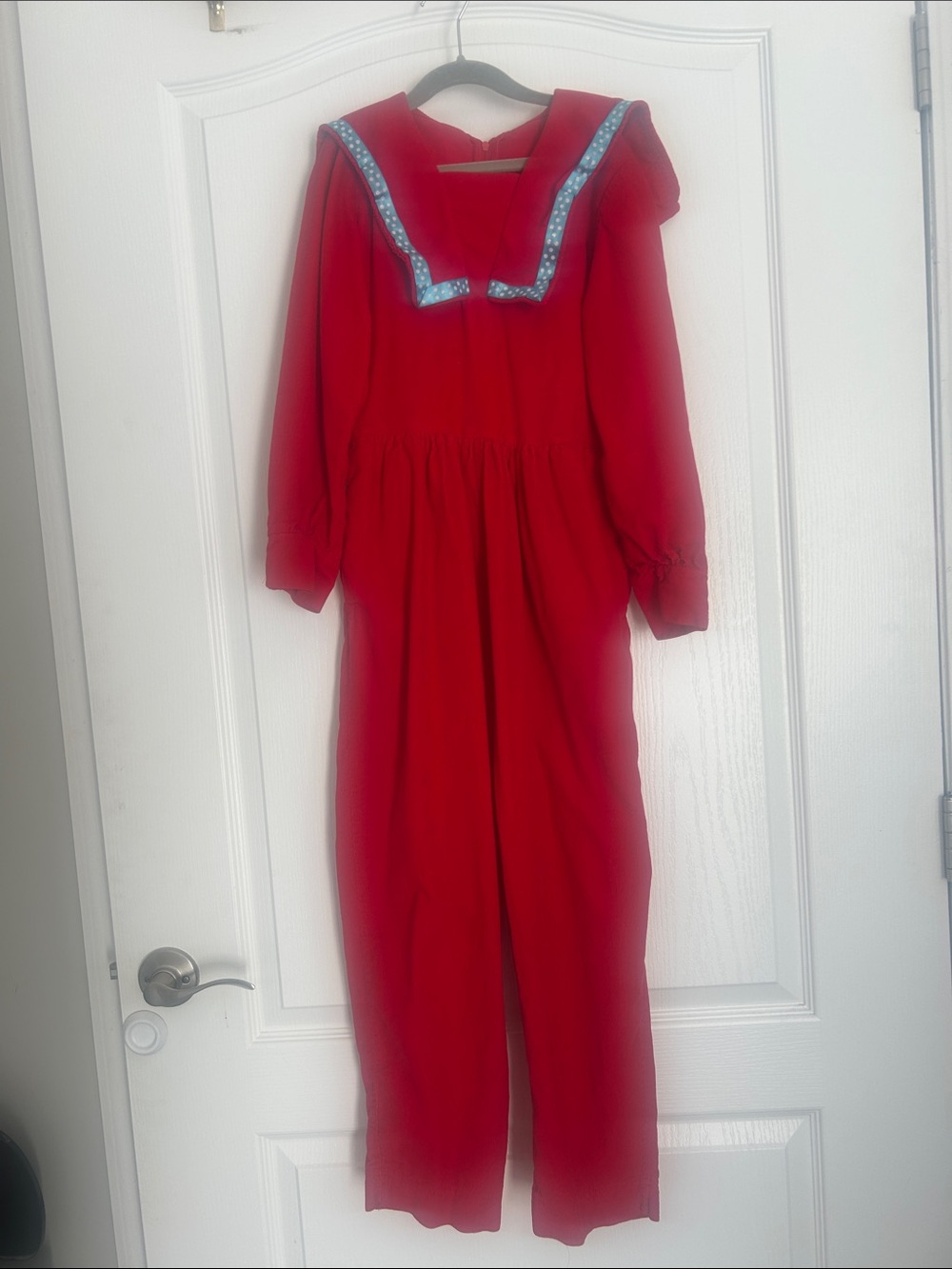 Rare Vintage Monday’s Child Girls Red Sailor-Collar Jumpsuit corduroy size 10